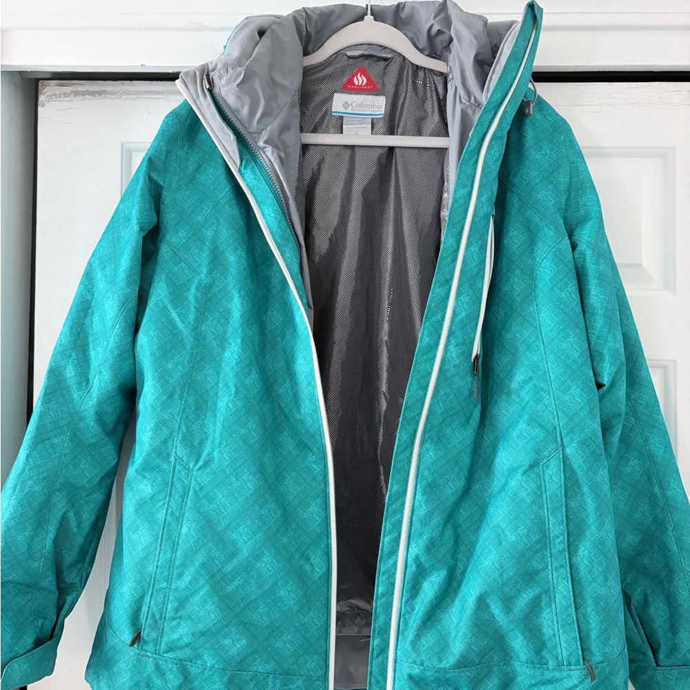🔥 super warm 🔥 Beautiful Columbia Omni Heat Teal Ski Jacket Excellent Condition